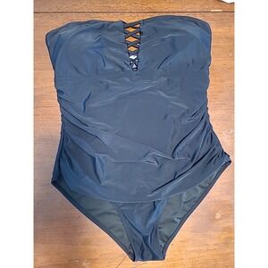 Yonique One Piece Swimsuit for Women Tummy Control Bathing Suit Black 16w‎
